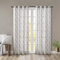 Madison Park Saratoga Rideau de fenêtre filtrant la lumière imprimé chantourné 1 Panneau de Rideaux à œillets pour Salon, Chambre à Coucher et dortoir, 127 x 160 cm, Ivoire