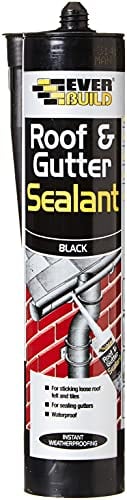 Everbuild Everflex Roof and Gutter Sealant – Butyl-Based Sealant and Adhesive for Roofing – Excellent Weathering Properties – Black – 295 ml