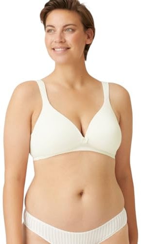 Naturana® Women's Wireless Bra [Cup A-D] | 100% Padded Straps | Wire-Free Bra with Seamless Cups | Women's Bra with Underbust Band 44 Champagne A