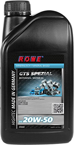 ROWE HIGHTEC GTS Spezial SAE 20W-50-1 Liter Motoröl für gemischten Fuhrpark mineralisch | Made in Germany
