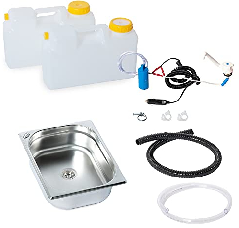 Wasseranlage Imbisswagen Verkaufsanhänger Campingküche 12v Bausatz Spüle 325x265x100 Novo Raumsparkanister (ad-ideen)