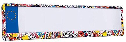 Design-Kennzeichenhalter Nummernschildhalter Stickerbomb 520x110mm NEU & OVP