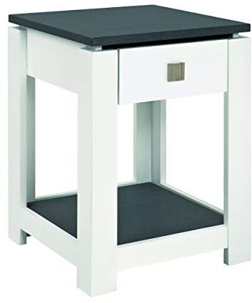 HAKU Möbel Table d'appoint Optique Granit, Blanc, MDF - Dim.: L 40 cm x H 55 cm x P 40 cm, Style: Modern