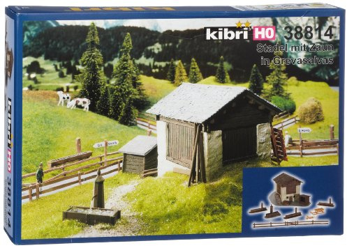 Kibri 38814 - H0 Stadel mit Zaun
