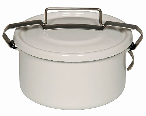 Riess, 0315-033, Dichtungsdose rund mit Deckel, CLASSIC- WEISS, 3/4 Liter, Durchmesser 14 cm, Höhe 8 cm, Emaille, weiß, Induktion
