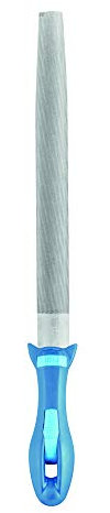 PFERD Werkstattfeile Halbrund-spitz, 300mm, halbrund-spitze Feile, Kreuzhieb H2 auf zwei Seiten, inkl. Ergonomie-Feilenheft, 11235307 – für universelle Schrupp- und Schlichtarbeiten geeignet
