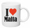 Reifen-Markt Kaffeetasse I Love Malta Keramik Höhe 9,5cm ? 8cm in Weiß