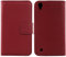 Gukas Design Echt Leder Tasche Für LG K220 X Power 5.3 Hülle Lederhülle Handyhülle Handy Flip Brieftasche mit Kartenfächer Schutz Protektiv Genuine Premium Case Cover Etui Skin (Dark Rot)