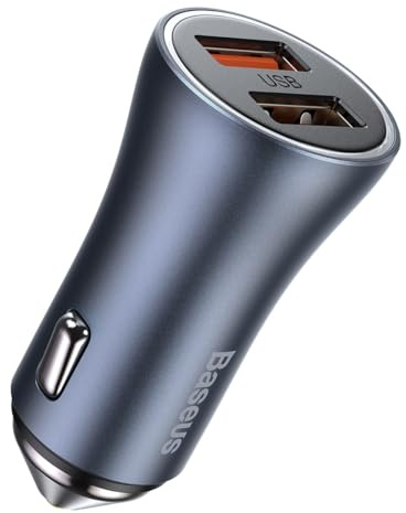 Baseus Golden Contactor Pro Dual Quick Charger Car Charger U + U 40W Dark Gray