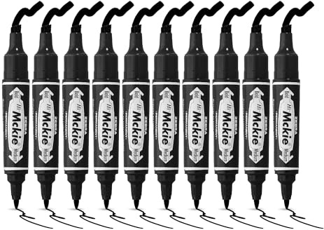 Zebra Pen Dual Tip Permanent Marker Pens, Twin Tip Marker Pen Set, Bullet Tip & Chisel Tip Permanent Pens For Style & Convenience, Reliable Black Marker Pens, 10 Pack - Black Ink