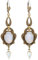 Jugendstil Ohrringe mit Markenkristallen Gold White Opal NOBEL SCHMUCK