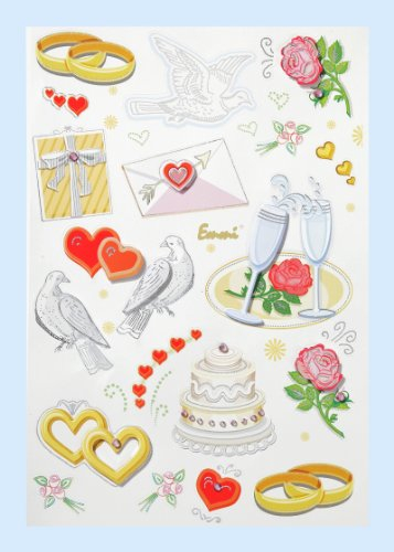 Hobbyfun creapop®Sticker Hochzeit I ca. 20-60mm selbstklebend