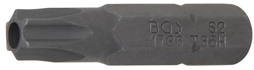 BGS 4736 | Bit | T-Profil (für Torx) mit Bohrung T35 | Länge 25 mm | Antrieb Außensechskant 6,3 mm (1/4) | Chrom-Vanadium-Stahl (S2)