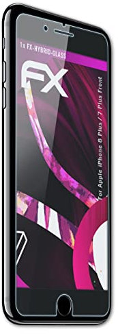 atFoliX Plastic Glass Protective Film compatible with Apple iPhone 8 Plus / 7 Plus Front, 9H Hybrid-Glass FX Screen Protector
