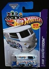 2013 Hot Wheels HW Showroom - White Volkswagen Kool Kombi Micro Volkswagen Drag Bus 1/64 Scale