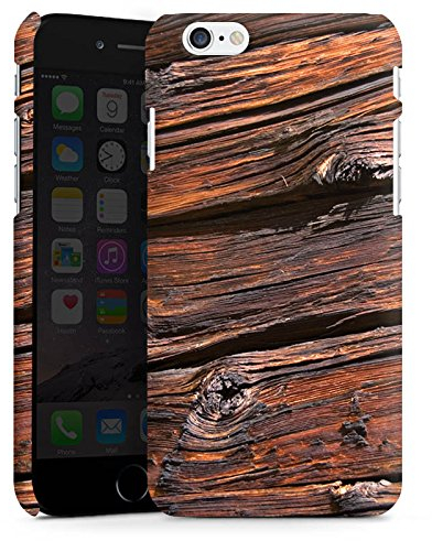 Premium Case kompatibel mit Apple iPhone 6 Smartphone Handyhülle Schutzhülle matt Holzoptik Holzbalken Holz
