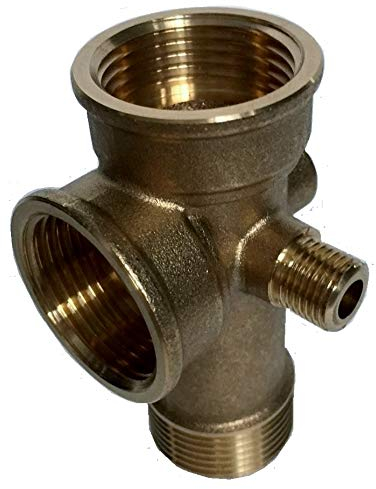 5-Wege Verteiler Messing DN25 1 DN13 1/4 IG/AG sehr massive Ausführung ( 250 Gramm ) für Hauswasserwerk