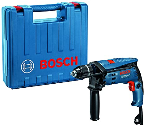 Bosch Professional Corded Impact Drill GSB 1600 RE (240V, 701W, incl. Keyless Chuck 13 mm, Depth Stop 210 mm, Carrying Case)