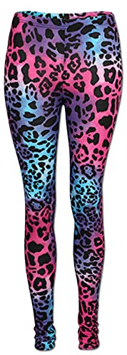 Kids Girls Midi Dress Multi Leopard Print Party Fashion Leggings Age 7-13 Years