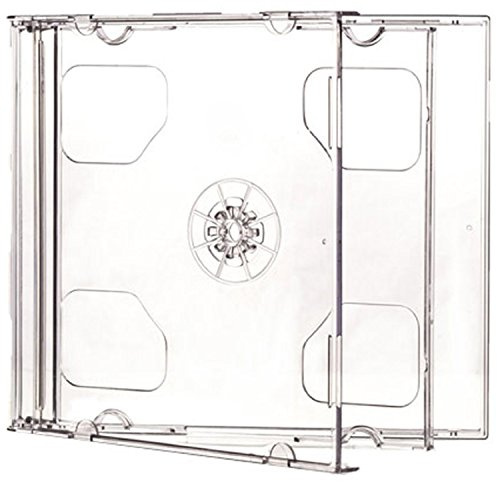 MasterStor (Pack of 2) Cd/Dvd Double Jewel Cases 10.4mm For 2 Disc With Clear Tray