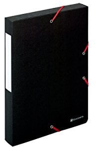 Exacompta 50811E Packung (mit 10 Archivboxen Scotten, mit Gummizugverschluß, hochwertig und nachhaltig, Rücken 40mm, 600g) schwarz, 10 Stück