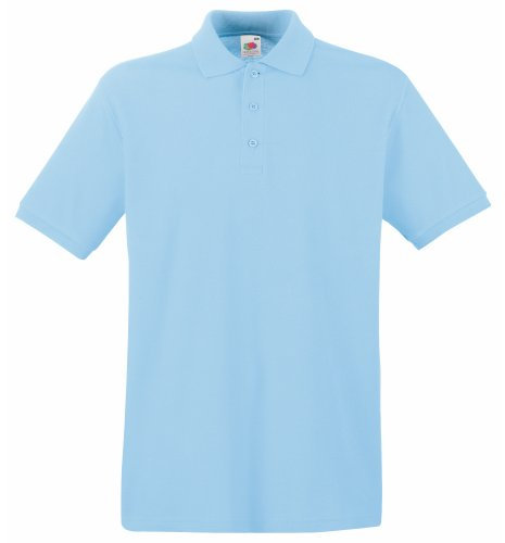 Fruit of the Loom Men's Polo Shirt - Blue - XX-Large