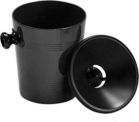 Wineware Mini/Individual Plastic Spittoon - Black, 1 Liter, with Funnel