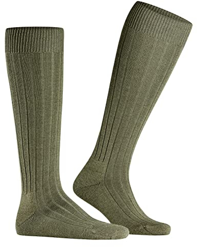 FALKE Kniestrümpfe Teppich im Schuh Schurwolle Herren schwarz blau viele weitere Farben verstärkte Kniesocken mit Muster atmungsaktiv lang einfarbig hoch und warm mit Plüschsohle 1 Paar