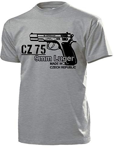 CZ 75 9mm Luger Pistole Waffe Deko Schießsport Tschechien Faust T Shirt #17744