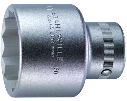 Stahlwille 06010055 60 HPQ Steel Socket, Chrome Plated, 1 inch Drive, 55 mm Size