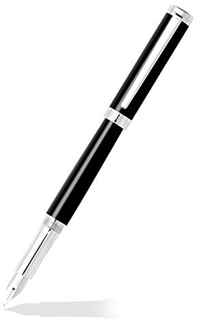 Sheaffer Intensity - Refillable fountain pen, medium nib, black onyx, chrome trim