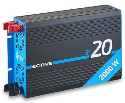 ECTIVE Wechselrichter 12V auf 230V SI20-2000W Reine Sinuswelle | Offgrid-Spannungswandler DC/AC Strom mit USB, Überlast- & Überhitzungsschutz, Leistungsstark, Sicherheit, Neue Technik