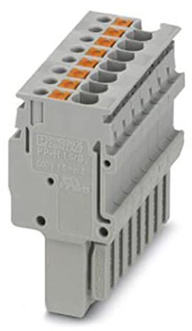PHOENIX CONTACT PP-H 1,5/S/8 Stecker, 500 V, 17.5 A, 8 Polzahl, 0.14 mm² - 1.5 mm² Querschnitt, Grau, 25 Stück