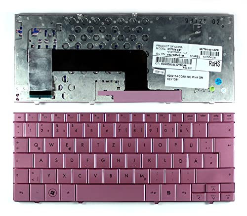 Power4Laptops Tedesco Rosa Tastiera Sostitutiva per Portatili Compatibile con HP Mini 110-1026TU