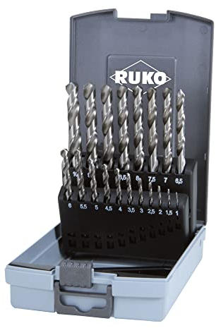 RUKO Spiralbohrer-Satz DIN 338 Typ VA HSSE-Co 8 in Kunststoffkassette 19 teilig - 281214ERO
