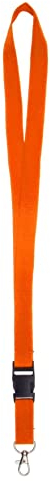 Karteo Schlüsselband orange mit Karabinerhaken und Schnalle [1 Stück] 20 mm Lanyard Ausweishalter zum Umhängen von Ausweishüllen Kartenhüllen Schlüssel