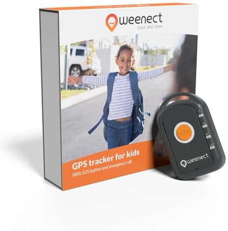 Weenect - GPS pour Enfant | sans Limite de Distance | 7 Jours d'autonomie | Bouton d’Alerte | Téléphone d'urgence | Fonctionne avec abonnement