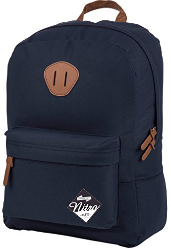 Nitro 878051 Urban Classic, Old School Daypack mit gepolstertem Laptopfach, urbaner Streetpack, Alltagsrucksack, Schulrucksack, Schoolbag, Indigo, 20 L