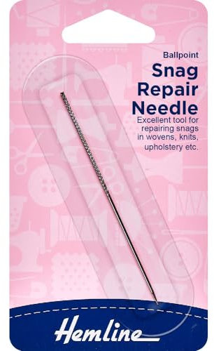 Hemline H247 | Snag Repair Needle with Sticky Shank & Ballpoint End 8cm by Hemline Haberdashery