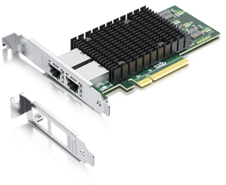 10Gtek 10Gb Dual RJ45 Port Network Card with X540 Controller, PCIe Ethernet LAN Adapter for Windows/Linux/ESX Servers, Compare to Intel X540-T2