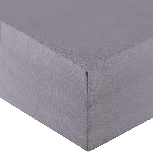 aqua-textil Royal Spannbettlaken Boxspringbett Wasserbett 180x200-200x220 cm dunkel grau 210g/qm Jersey Mako Baumwolle Elasthan Spannbetttuch