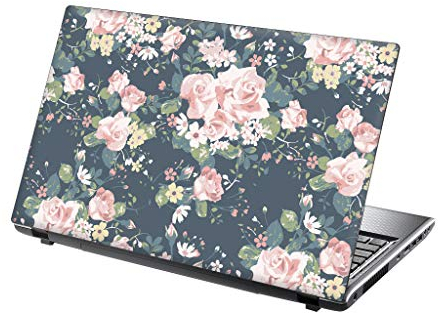 TaylorHe 15.6 inch 15 inch Laptop Skin Vinyl Decal with Colorful Patterns and Leather Effect Laminate MADE IN BRITAIN Vintage style Floral Patterns