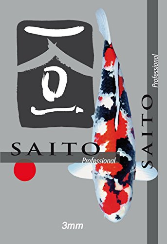 Saito Professional Koischwimmfutter, Premium Koifutter für höchste Ansprüche, für Mega Wachstum, schöne Körperproportionen und leuchtende Farben bei Koi Aller Varietäten, 15kg Sack, 3mm Koipellets