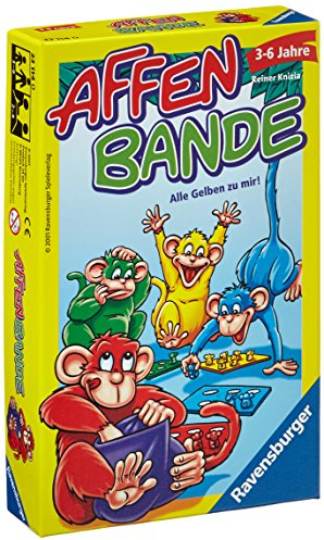 Ravensburger 23114 - Affenbande, Mitbringspiel für 2-4 Spieler, Kinderspiel ab 3-6 Jahren, kompaktes Format, Reisespiel