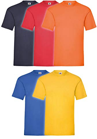 Fruit of the Loom T-Shirt pour hommes De 5 pièces PackRegular Coupe 11182V - Jeu De Couleurs I, XL