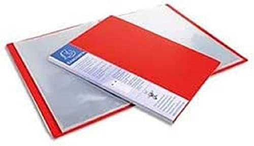 Exacompta - Réf. 88405E - 1 Protège-documents avec porte étiquette 3 faces Up Line - 40 pochettes - 80 vues - pour A4 - dimensions 24 x 32 cm - couverture en polypro rigide opaque - couleur rouge