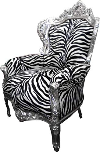 Casa Padrino Barock Sessel 'King' Zebra/Silber