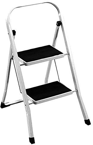 FOLDABLE 2, 3 & 4 STEP LADDER NON SLIP TREAD STEPLADDER SAFETY STEEL KITCHEN (4 TREAD) by TOOL-GENIUS LTD