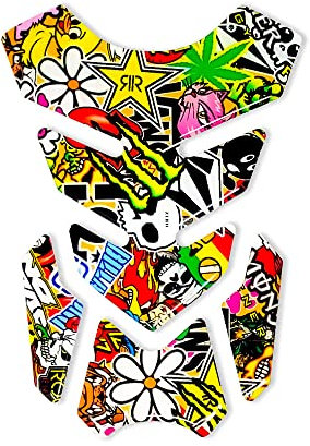 4R Quattroerre.it 18168 Pegatina 3D Para el Depósito de la Moto Full, Sticker Bomb