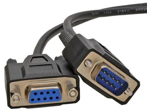 kenable Seriell RS232 Verlängerung Kabel DB9M Zum F 9 Polig Männlich Zum Weiblich 2 m Schwarz [2 Meter/2m]